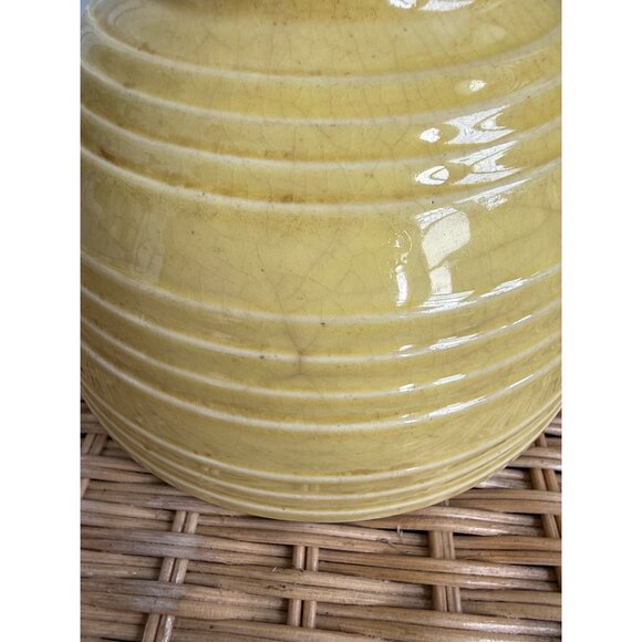 Vintage 30's McCoy Yellow Ribbed Mixing Bowl 7" Farmhouse Primitive - Picture 10 of 11